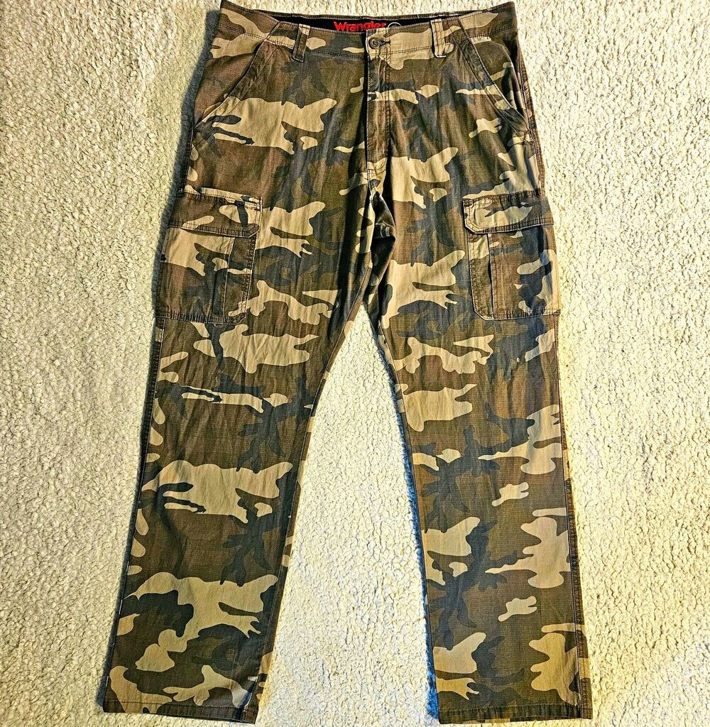 Wrangler ATG Cargo Pants All Terrain Gear Mens 36x32 Stretch Camo Ripstop